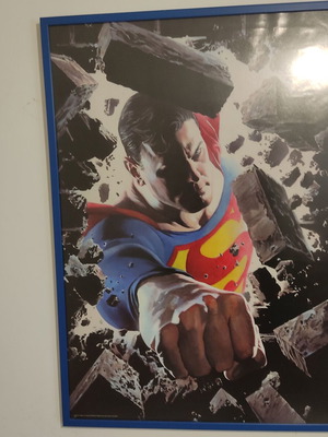 Framed Superman poster new 93x64 cm with glass cover