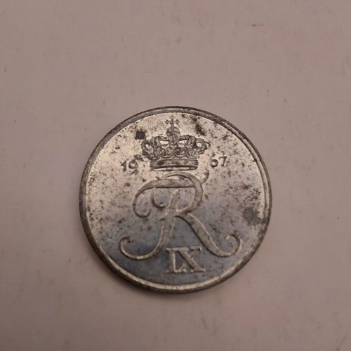1 Øre Denmark coin used from 1967 with King Frederik IX monogram