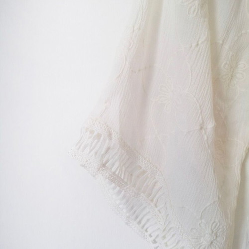 Iso white boho mini dress lace details size S like new