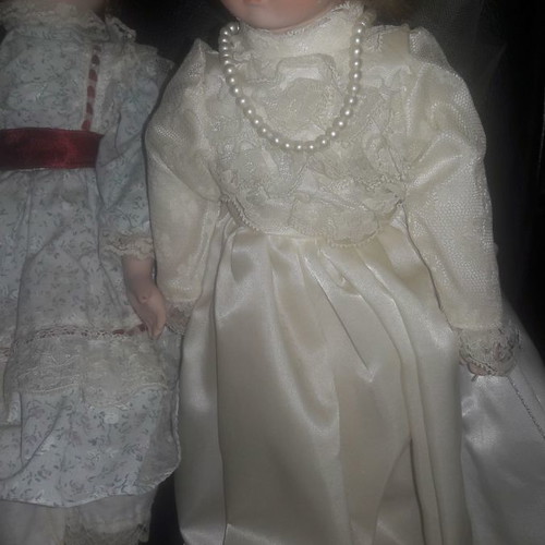 Porcelain dolls used, set of 3, height 40 cm