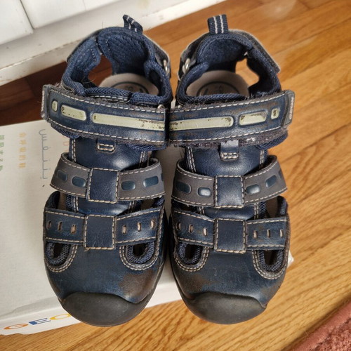 Geox sandals like new, boys size 28, navy blue and grey
