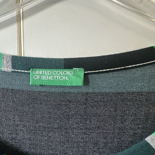 Benetton striped dress like new, size M/L, colorful