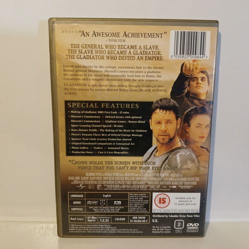 Gladiator DVD used with Greek subtitles, widescreen