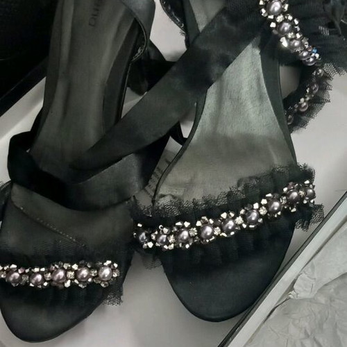 Pacomena black sandal size 38 like new, 12cm heel