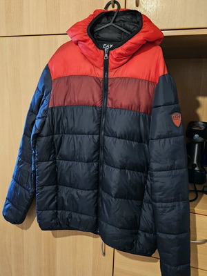 Emporio Armani puffer jacket like new, blue-red, size L