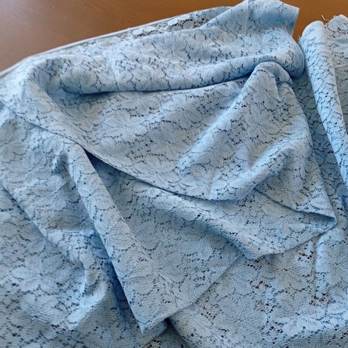 Blue lace fabric new, dimensions 2.10x1.00 m
