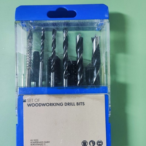 Woodworking drill set Powerfix like new in plastic case