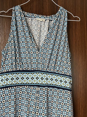 Dress No S like new, white and blue, impressive for day and night