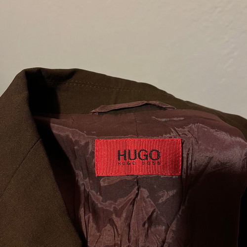 Hugo Boss women blazer used, wool, size 34, brown and black