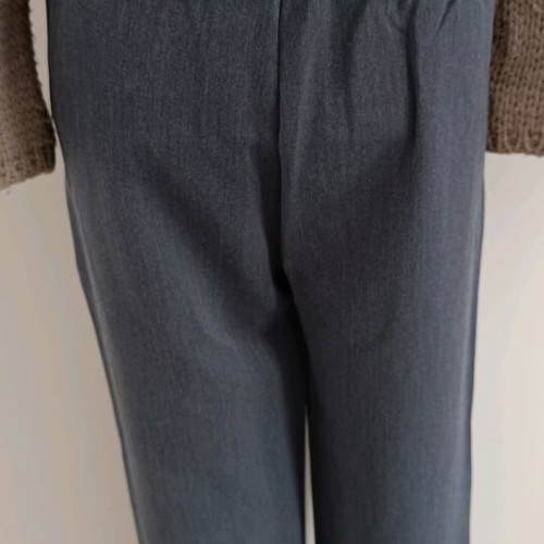 N&P Dark Gray Paperbag High-Waist Pants M like new with Tie-Waist Belt