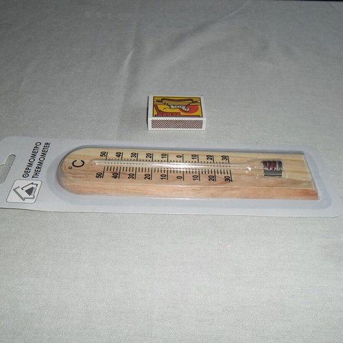 Wooden wall thermometer for room temperature