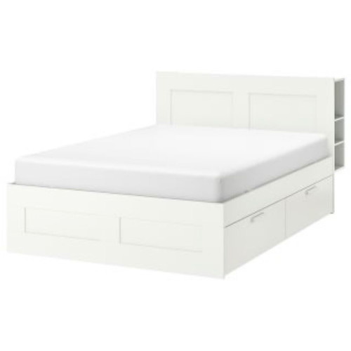 BRIMNES bed with storage and headboard, 160x200 cm