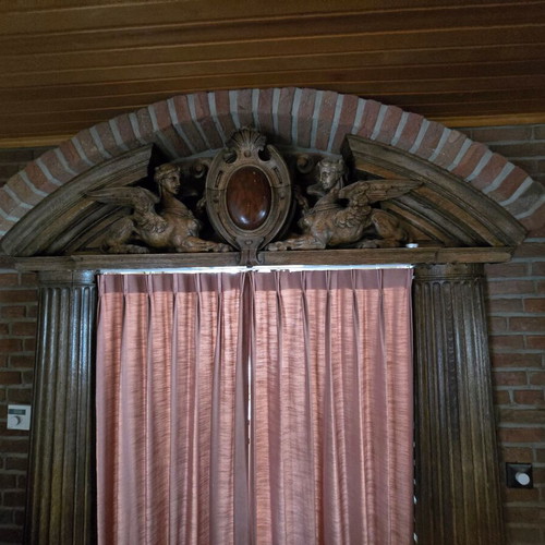 Antique 19th-Century Neoclassical Hand-Carved Wooden Architectural Ornament