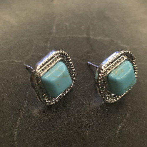 Earrings new stainless steel with turquoise stone