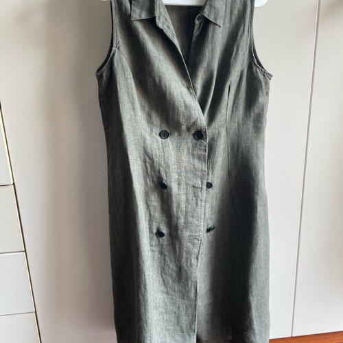 Linen green khaki dress Mango L new -  30,00 - Vendora.cy