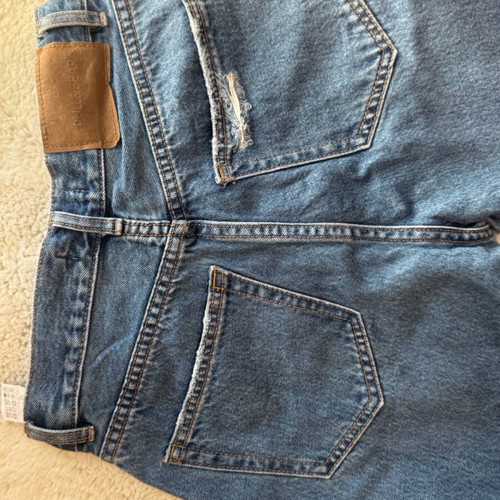 Pull&Bear blue slim boyfriend jeans with rips, size 34 used