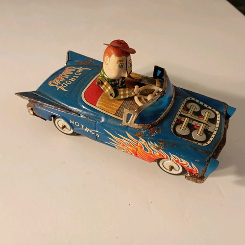 Used metal YOSHIYA KO Bump n Go vintage toy car from 1950s
