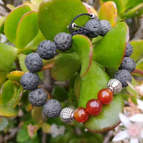 Handmade bracelet with semi-precious stones adjustable size