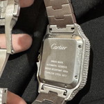 Cartier Santos iced out watch with Moissanite stones, 40mm unisex