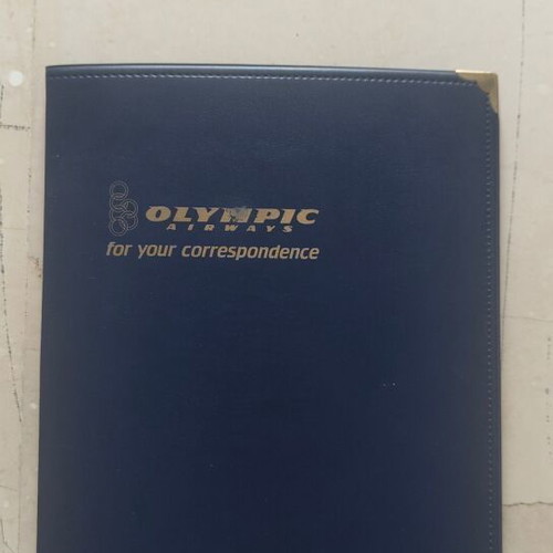 Olympic Airways collectible used, A4 folder with logo and stationery set
