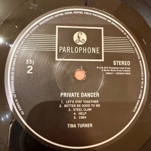 Tina Turner Private Dancer LP 2015 Remastered like new, pop