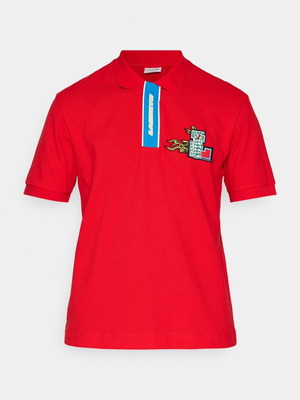 Lacoste Polo Shirt Large Red New with Embroidered Design