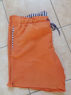 Crivit men's swim shorts 7XL used, orange with stripes