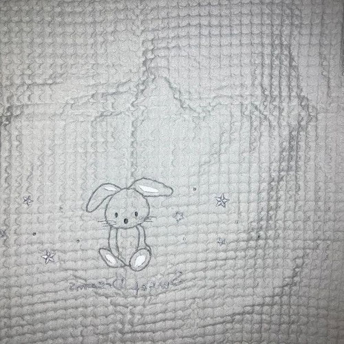 Piqué baby blanket gray with bunny Nima home kids used