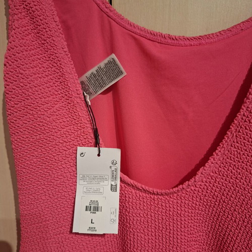 Primark one-piece swimsuit bright pink new, size L