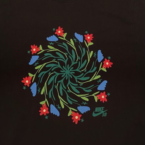 Nike SB T-shirt with floral graphic, black, size M