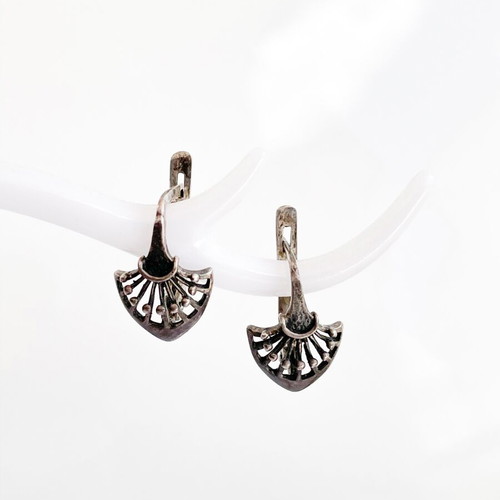 Vintage 925 silver earrings with filigree used