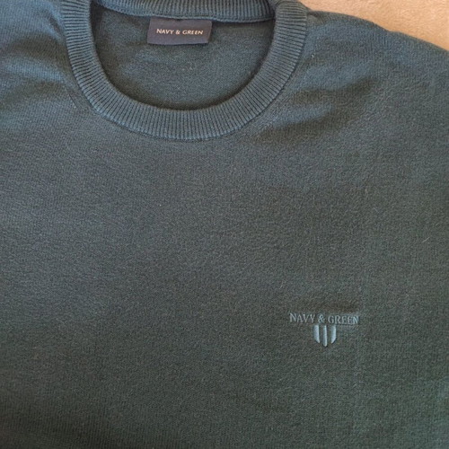 Navy & Green men's sweater like new, petrol color
