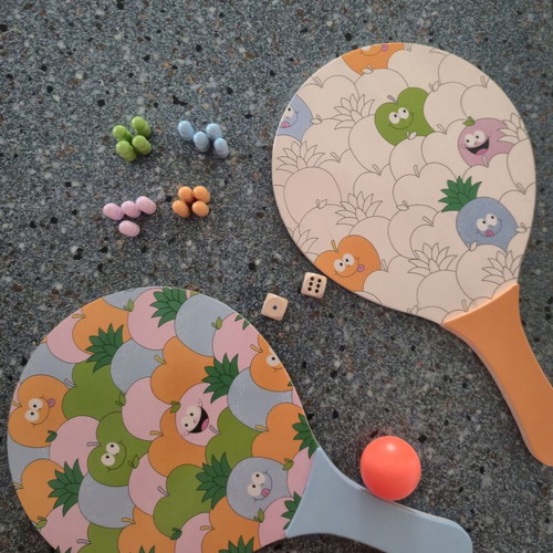 Children's rackets with built-in board games like new
