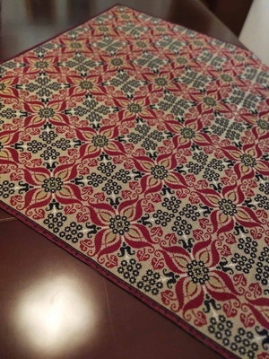 Handmade and unused cross-stitch tablecloth 101x102cm