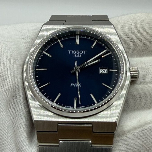 Tissot PRX Quartz watch, blue and silver