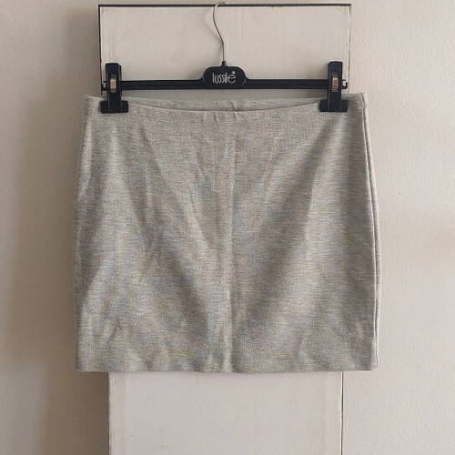 Basic cotton skirt H&M, gray, size Large