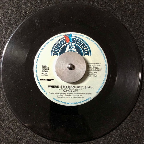 Eartha Kitt Where Is My Man vinyl used, 7", 45 RPM, single, stereo