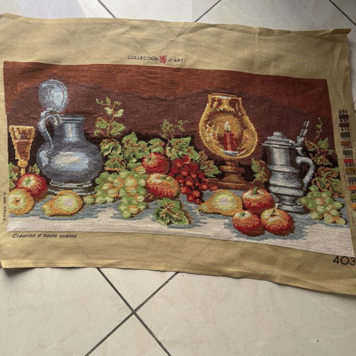Handmade textile painting like new, 0.73x0.38 m