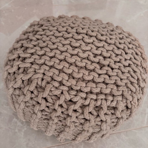 Zara Home knitted pouf set of 2 like new, grey and beige