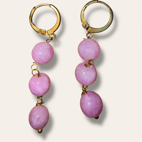 Pink Beaded Drop Earrings like new