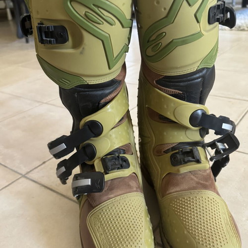Alpinestars Tech 3 Motocross Boots olive/brown size US 12 like new