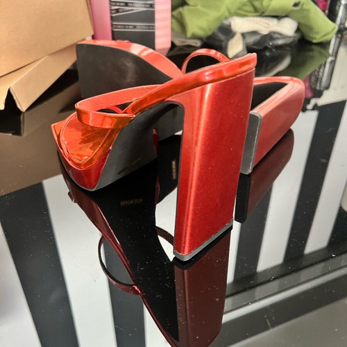 Jeffrey Campbell mules orange vinyl size 41 new