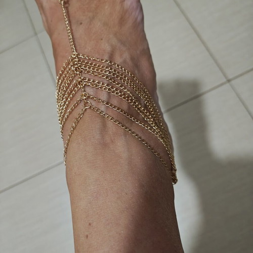 Gold anklet accessory chain