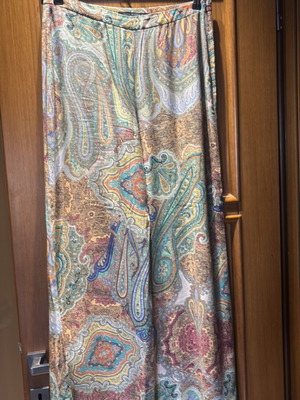 Zara wide-leg pants with bright colors size L like new