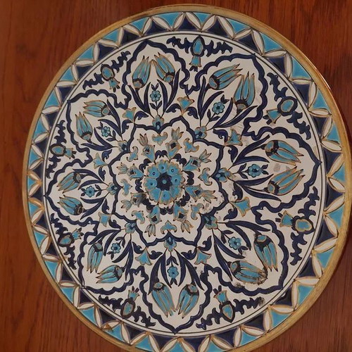 Decorative Plate with Persian Islamic Floral Design like new