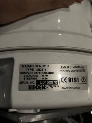 Ραντάρ ναυτιλίας Koden MDS-1 μεταχειρισμένο με οθόνη Interphase, χάρτες και GPS