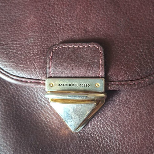 Vintage Angiolo Del Gobbo Italian Leather Briefcase like new, burgundy