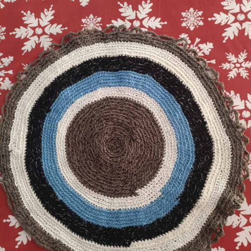 Handmade small knitted rug new