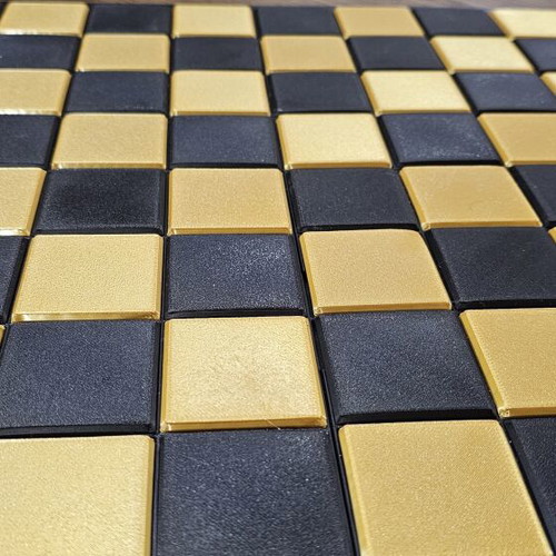 Chessboard in black and gold color, new