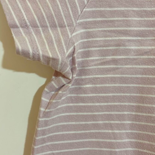 Lilac short striped t-shirt Stradivarius like new, size XS